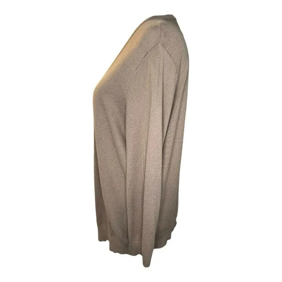 LOFT Women’s Large Tan Brown 3/4 Sleeve Open Cardigan Soft Flowy - Picture 2 of 8